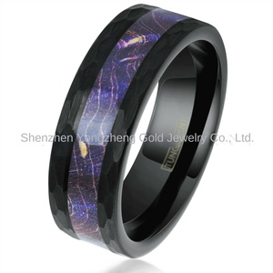 Tg 8 mét của nam giới tungsten carbide Ring với thiết lập màu đen và màu tím gỗ Inlay cổ điển Wedding ban nhạc thời trang đồ trang sức phụ kiện - Product Image 5