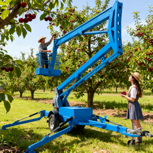 Aplicación para interiores y exteriores alimentada por batería 4m 6m 8M 14m Elevador de pluma montado en remolque con control remoto inalámbrico - Product Image 1