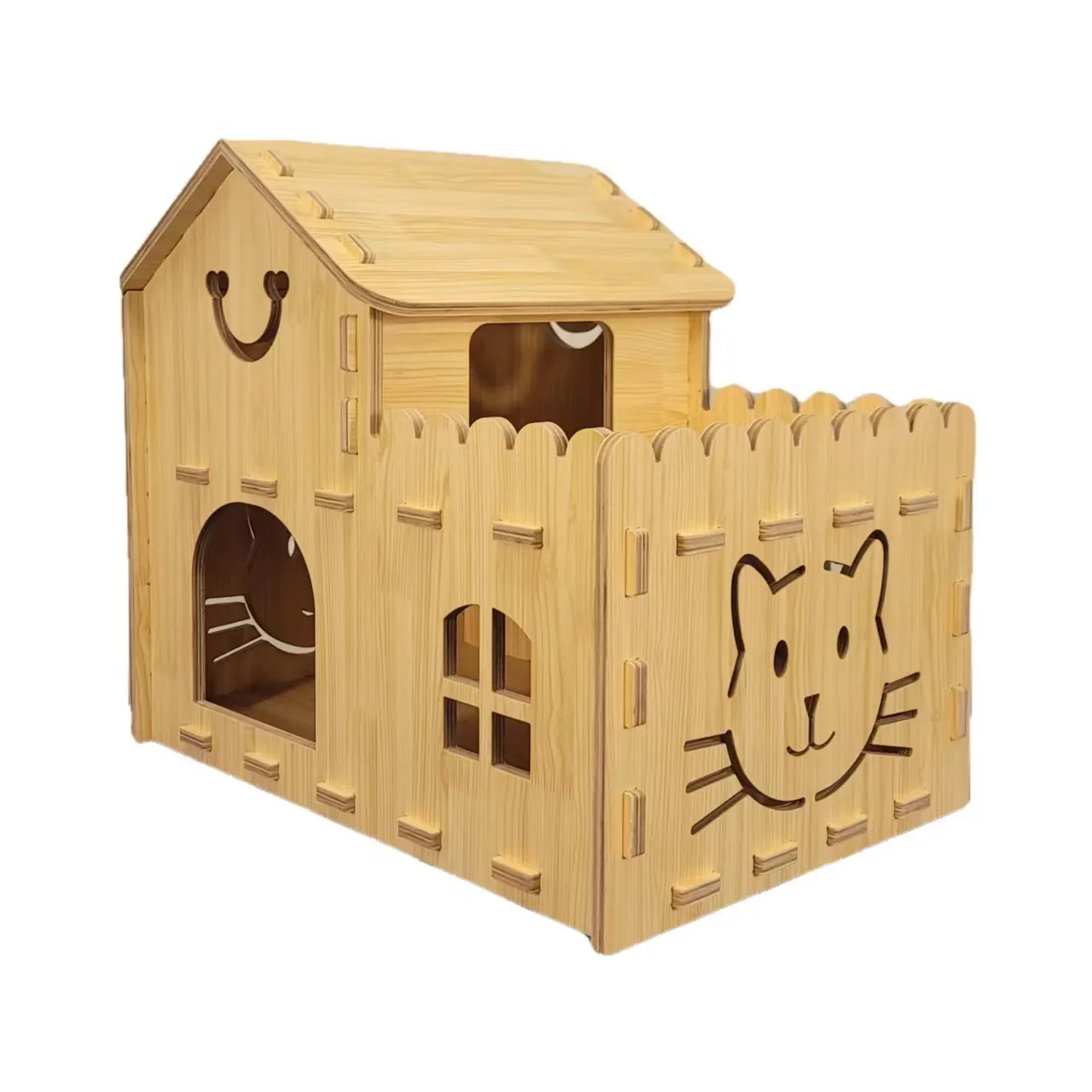 Fabbrica professionale assemblato mobili per animali domestici in legno casa per animali domestici gatto gratta e vinci gioco casa letto