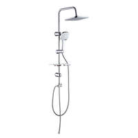 Juego de Ducha Cuadrado Negro Mate con Barra Deslizante Ajustable y Ducha de Mano para Decoración de Baños Modernos y Minimalistas