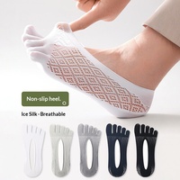 6242 Chaussettes à cinq doigts pour hommes, fines, invisibles, coupe basse, pour l'été