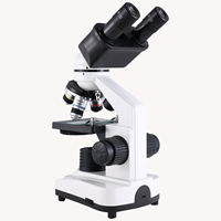 Student Binocular Microscopes 640X Magnification Clip Plate Platform Children's Optical Educational Instruments