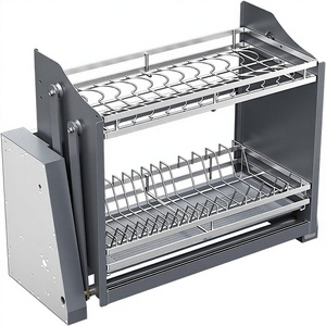 Smart <b>Dish</b> <b>Rack</b>-Wall-Mounted Adjustable Pull Shelf Lifting System Cabinet Organizer Touch Switch <b>Rack</b> TSW-B Touch Switch Functio - Product Image 3