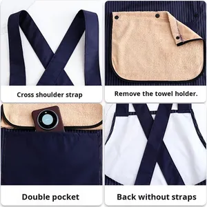 2025 New Detachable Thickened Hand Towel Bib <b>Apron</b> Waterproof Oilproof Unisex High-end Youthful Minimalist Home <b>Kitchen</b> - Product Image 3