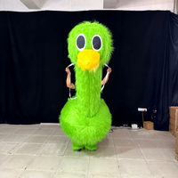 Costume gonflable professionnel d'autruche en fourrure, mascotte animale gonflable pour défilé de rue