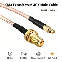 Câble coaxial RG178 en cuivre pur de qualité supérieure, pigtail SMA vers MMCX U.FL MHF1 à 2 trous, 50 Ohm, plaqué or, dénudé et étamé pour drone FPV