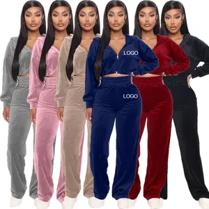 Conjunto de <span class=keywords><strong>Ropa</strong></span> de <span class=keywords><strong>Otoño</strong></span> e <span class=keywords><strong>Invierno</strong></span> para <span class=keywords><strong>Mujer</strong></span>, Sudadera con Capucha de Terciopelo, Conjunto de Dos Piezas con Pantalones, Sudadera con Cierre Personalizada, Pantalones Deportivos, Chándal para <span class=keywords><strong>Mujer</strong></span> - Product Image 1