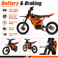 MD-2X 10000W Peak Elektrikli Arazi Motosikleti 72V 40Ah 95km/s Yüksek Hızlı Off Road E Motosiklet