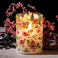 Bougie pilier en verre à la cire de paraffine sans flamme LED 3D Mermei - Bougie LED écologique à piles pour la décoration de la maison