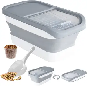 Collapsible bulk grain box rice bucket 20kg foldable Plastic Food Storage Container