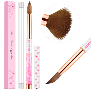 Bolígrafos de Arte de Metal para <span class=keywords><strong>uñas</strong></span>, pincel acrílico Kolinsky <span class=keywords><strong>2022</strong></span> con tapa, mango de cristal arcoíris #2-#18, 100% - Product Image 1