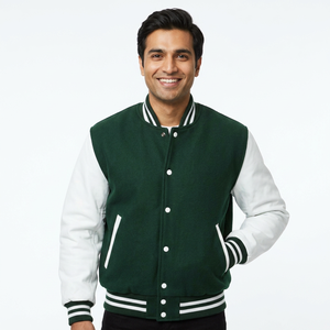 Veste universitaire en polaire personnalisée de haute qualité pour hommes avec col montant confortable Nouveau CollegeBaseballjacket pour hommes - Product Image 1