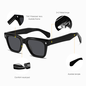 2025 Descuento de moda Logotipo personalizado Venta al por mayor Gafas de Sol de alta calidad Acetated Shades Mujeres Gafas UV400 Gafas de sol cuadradas hombres - Product Image 2