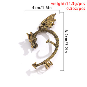 1 ud. De pendientes clásicos de dragón, de plata, estilo Retro, gótico, Punk - Product Image 6