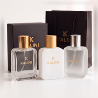 Flacon de parfum de luxe 50 ml vide en verre carré, design unique, étiquette personnalisée, parfum de niche, avec boîte – Fournisseur d'usine