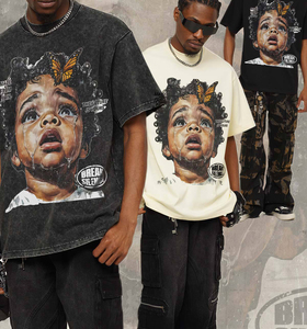 T-shirt di Alta Qualità del Designer, 100% Cotone 300gsm, Abbigliamento Streetwear, Maglietta Estiva con Stampa Grafica per Uomo BROADTRU - Product Image 1