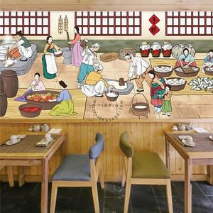 <span class=keywords><strong>Papier</strong></span> <span class=keywords><strong>peint</strong></span> de décoration de restaurant kimchi de <span class=keywords><strong>style</strong></span> <span class=keywords><strong>ethnique</strong></span> coréen moderne - Product Image 4