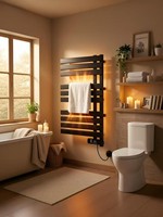 Radiateur à serviettes chauffant en métal à commande numérique intelligente avec protection contre la surchauffe, contrôlé par application, économie d'énergie, mural, 500W