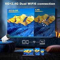 Projecteur portable HY300, lampe LED, 720P, double bande WIFI6 5G sans fil, 5.2 BT, Android 11, projection à 180°, haut-parleurs intégrés
