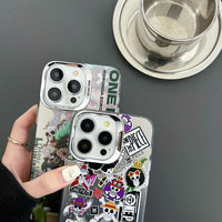 Mode Téléphone étui pour iphone XR 11 12 13 14 15 Pro Max Plus Dessin Animé Anime One Pieces Luffy Zoro IMD Anti-Chute Antichoc Couverture