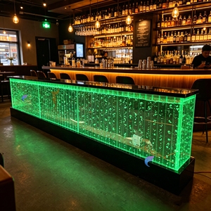 <b>LED</b> <b>Lighted</b> U Shape Acrylic Bar Counter Multifunctional for Home Living Room Hotel Mall - Product Image 4