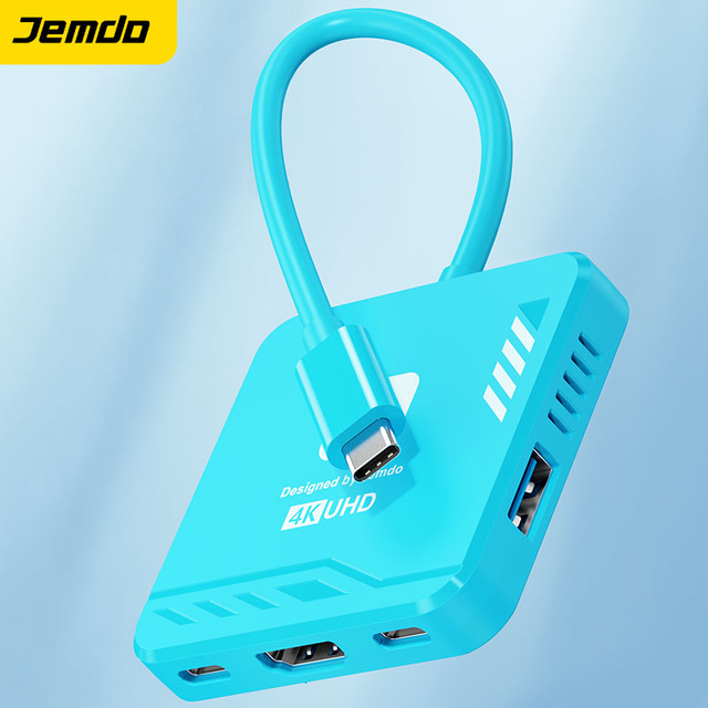 Jemdo 1080P 60Hz 5-in-1 Capture Dock Acquisition Card for Steam Deck PD100W Power Supply 4K Loop USB3.0 Type-C Fast Plastic