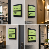 Panneau de signalisation ADA personnalisé pour toilettes, en acrylique avec braille et icônes en relief, résistant aux intempéries IP65, installation suspendue pour hôtels et bureaux