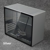 Boîtier blanc pour mini ordinateur de jeu C2 MATX tout aluminium de qualité supérieure avec alimentation ATX latérale transparente et carte graphique à prise directe