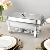 Modernes 9L Rechteck Edelstahl Fancy Chafing Dish Buffet Set Chafing Dish Cheffing Dishes Buffet Food Warmer für das Catering