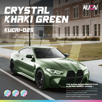 Film de protection intérieur pour voiture en PVC auto-adhésif vert kaki, film vinyle changeant de couleur pour la protection de la peinture