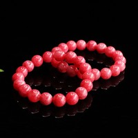 Aiyu Vente en gros et livraison directe Bracelet en rhodonite rouge naturel 7A Bracelet de perles en cristal E-commerce Diffusion en direct