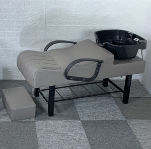 Lit de lavage de cheveux professionnel pour salon de coiffure avec bac en céramique - Product Image 4