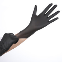 Gants en nitrile noir jetables colorés d'examen de mélange de nitrile-vinyle sans poudre à haute élasticité pour la cuisine de nettoyage à domicile
