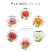 Fleur artificielle de Leucospermum à tige unique de 52 cm, en soie, toucher réel, fleur exotique de Protea pour la décoration de la maison et de mariage, vente en gros