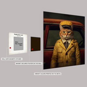 Di alta qualità in metallo parete di <span class=keywords><strong>casa</strong></span> Poster di nuovo Design tassista gatti segno di lavoro magnete stagno sistema di appesa tecnica verniciata - Product Image 2