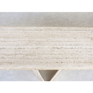 Sang Trọng La Mã Travertine Bảng Phòng Khách Dài Kem Bất Đá Top Cao Chân Accent Hành Lang Đá Cẩm Thạch Nhập Bảng Điều Khiển - Product Image 5