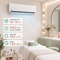 AC Hybrid Tenaga Surya 9000 BTU SANYO Kompresor Rotary Ganda DC Inverter Wall Split Pendingin Pemanas Rumah Tangga 500W Tenaga Surya