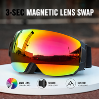 Lunettes de ski magnétiques en gros, logo personnalisé, lunettes de snowboard anti-buée, nouvelle arrivée 2026, lunettes de sport UV400 pour hommes et femmes
