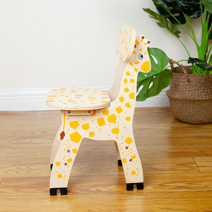 Chaises et tabourets en bois pour enfants, motif animaux de dessin animé, avec dossier, pour la maternelle, jouets <span class=keywords><strong>Montessori</strong></span> pour garçons et filles - Vente flash - Product Image 4