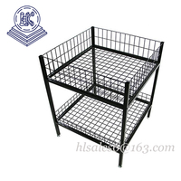 Bacs de stockage en fil métallique pour supermarchés, bacs de vente au détail, bacs en fil métallique empilables avec roulettes
