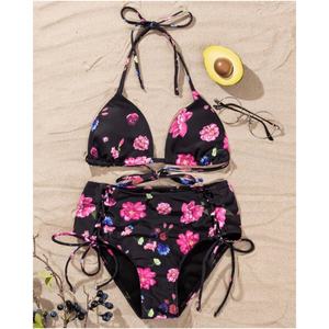 ชุดว่ายน้ำ OUTPACE 2022 ลายพิมพ์สามเหลี่ยมแบบผูกคอ ดีไซน์ใหม่สุดเซ็กซี่ พร้อมโลโก้สั่งทำพิเศษ ชุดบิกินี่สำหรับผู้หญิง มีจำหน่ายแล้ว - Product Image 2