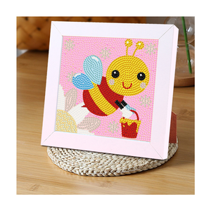 Peinture au diamant de <span class=keywords><strong>panda</strong></span>/abeille/lapin mignon-Kit de bricolage pour enfants avec autocollants et outils (non toxique, parfait pour les débutants) - Product Image 5