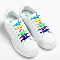 Tali Sepatu Silikon Elastis Multi Warna Tanpa Ikat untuk Lari Jogging Sepatu Kanvas Kancing