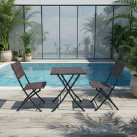 Ensemble de table et chaises de jardin modernes de haute qualité, en acier durable, table carrée pliable, écologique, pour hôpital, école