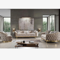 Ensemble de canapés en cuir véritable au design luxueux pour salon, avec structure métallique simple, pieds en velours, mobilier de maison, rembourrage en éponge