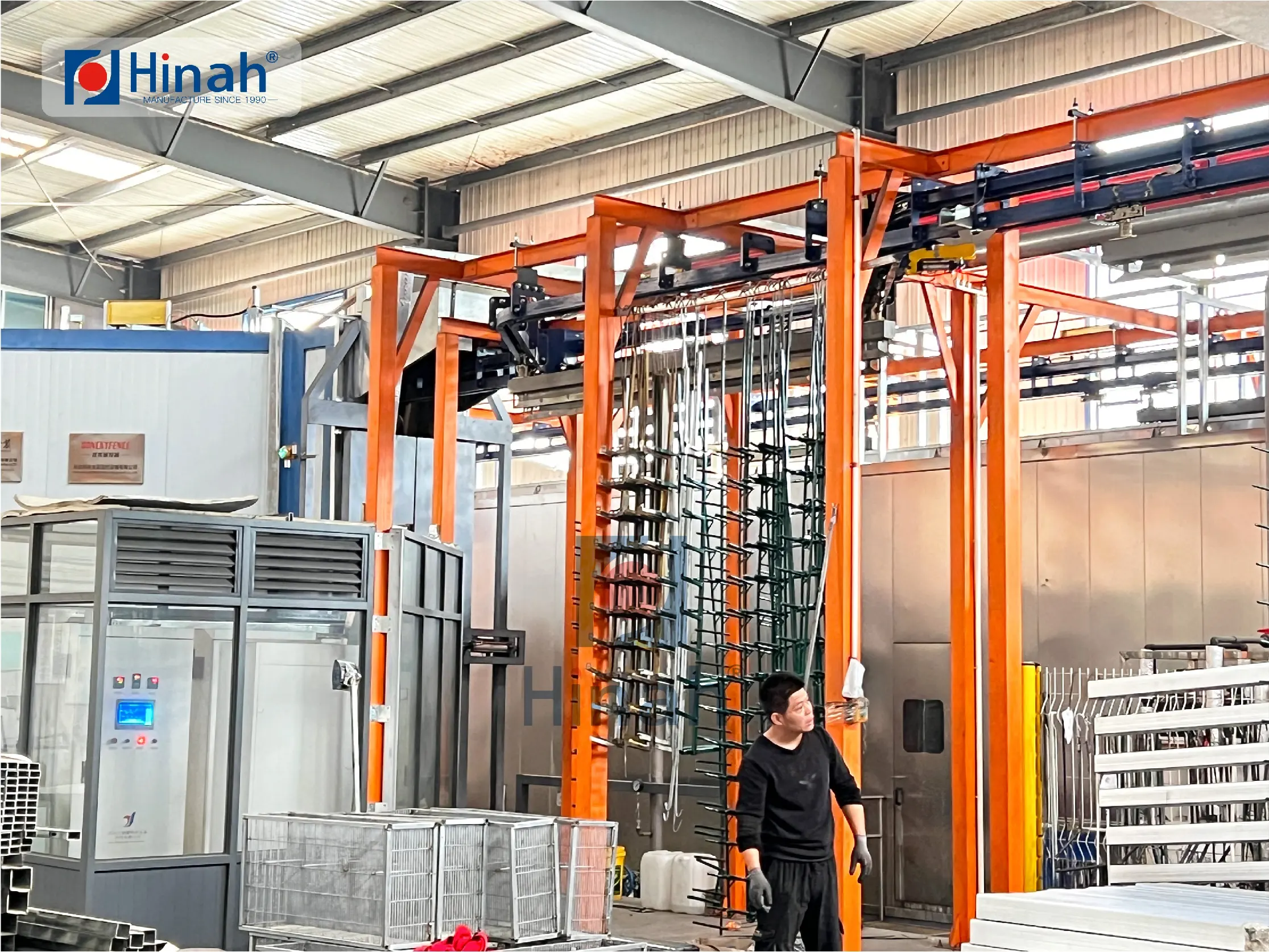 P   F full automatic powder coating line robot spraying system