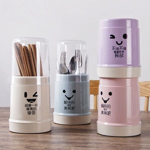 Support de vidange en plastique cuillère à soupe baguettes Cage avec couvercle anti-poussière support de stockage polyvalent cuisine <span class=keywords><strong>vaisselle</strong></span> boîte de <span class=keywords><strong>rangement</strong></span> - Product Image 1