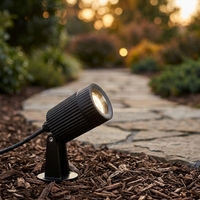 S1024 Vente en gros de lampes à piquet de jardin IP65, étanches, rondes, pour extérieur, avec douille GU10, garantie de 3 ans