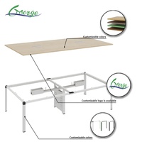 Mobilier de bureau : Ensemble table et chaises de conférence exécutives pour 20 personnes, mobilier commercial moderne en métal pour réunions en immeuble de bureaux
