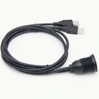 Pour voiture bateau moto noir rond double USB 2.0 panneau encastré câble étanche